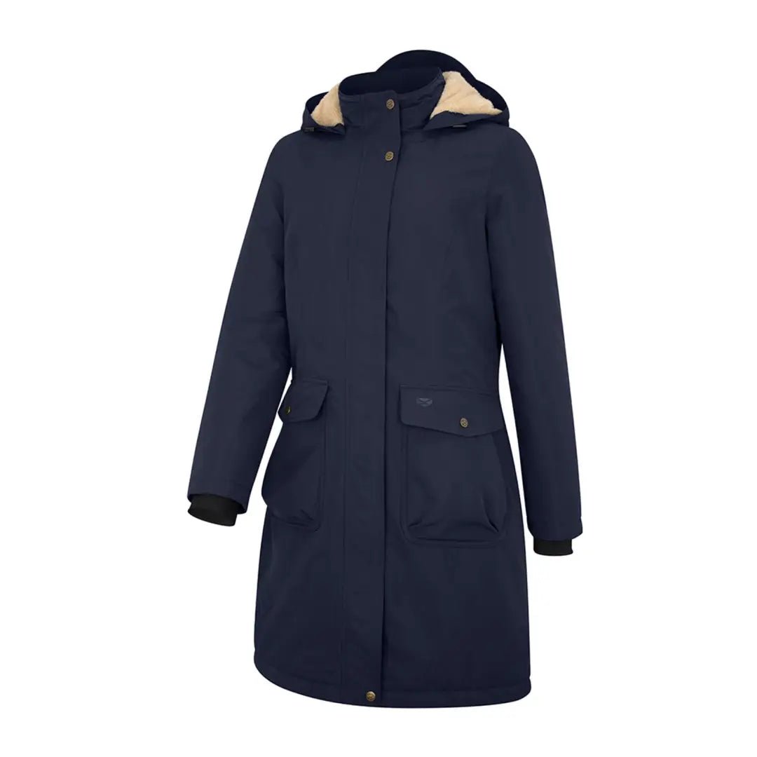 Ladies navy hooded coat hotsell