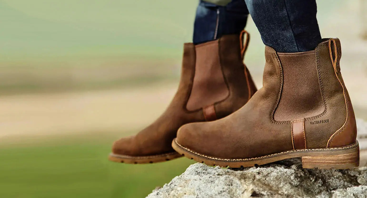 Brown leather Chelsea boots with elastic side panels, perfect ladies Jodhpur dealer style.