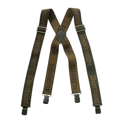 Deerhunter Logo Braces in olive green with metal clips and adjustable straps