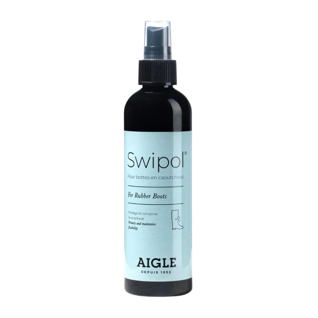 Bottle of Aigle Swipol 200ml Pump Spray for cleaning rubber boots for outdoors activities