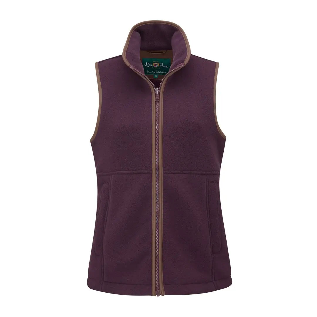 Purple fleece vest with zipper from Alan Paine Aylsham for ladies’ cozy style