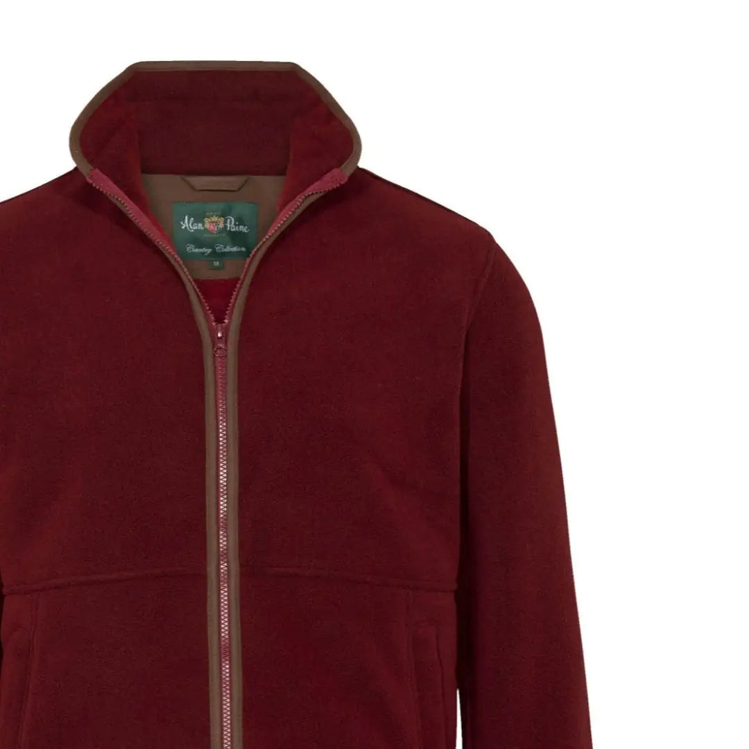 Burgundy fleece jacket with zipper from Alan Paine Aylsham for men