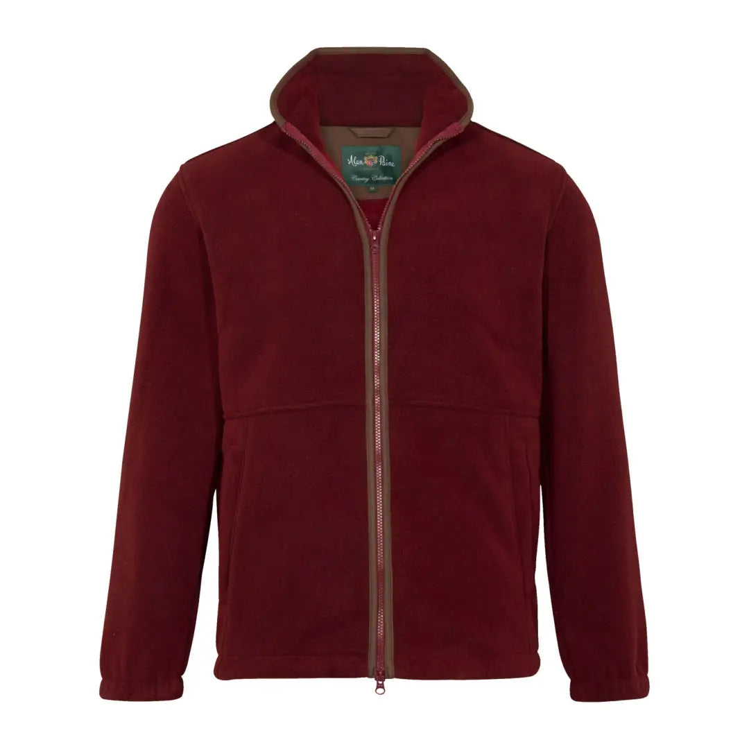 Burgundy fleece jacket with full-length zipper by Alan Paine Aylsham for men