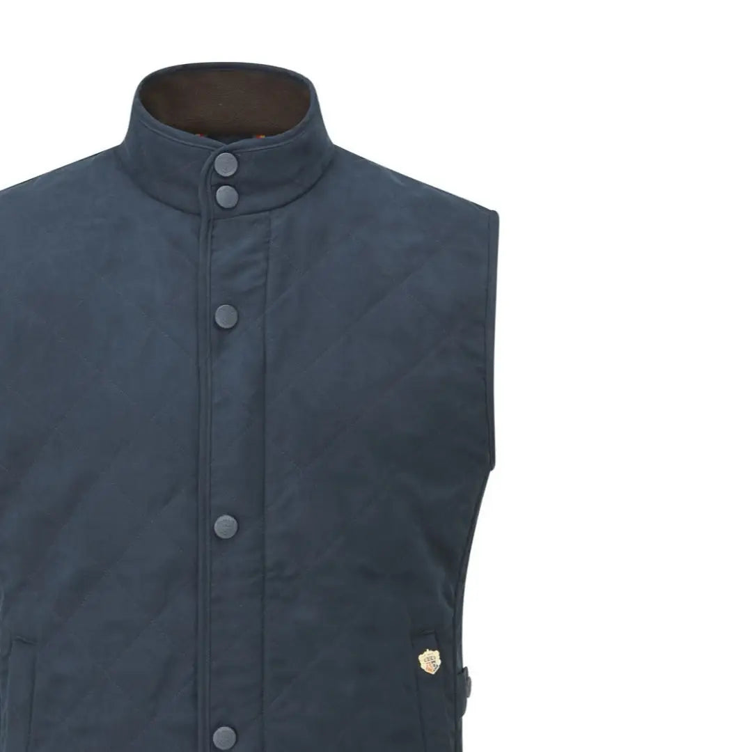 Navy blue Alan Paine Felwell Men’s Gilet with high collar and button closure