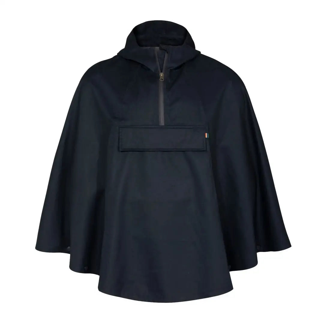 Navy blue Alan Paine Fernley Cape offering waterproof protection with a stylish half-zip