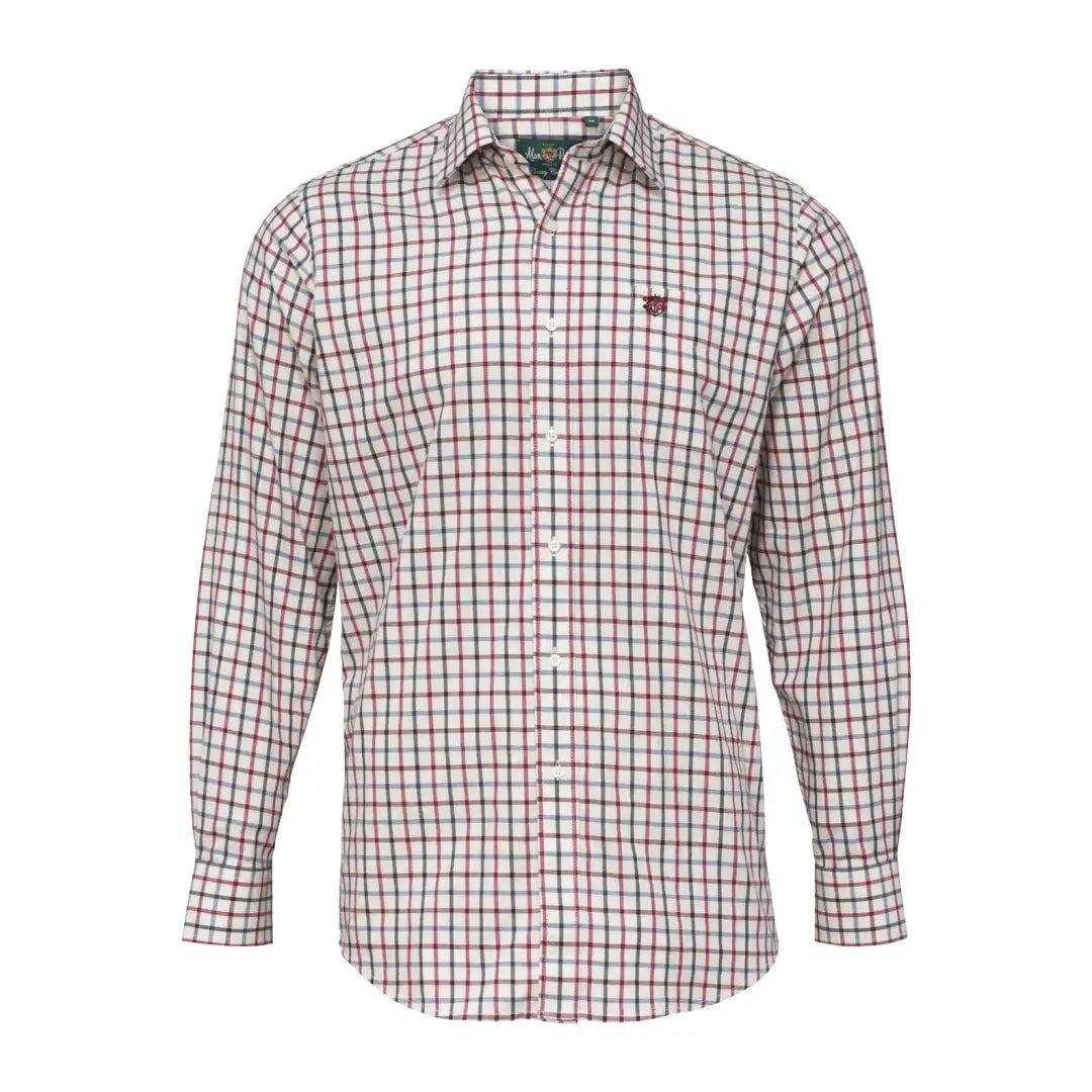 Checkered red and white Alan Paine Ilkley men’s shirt for a stylish look