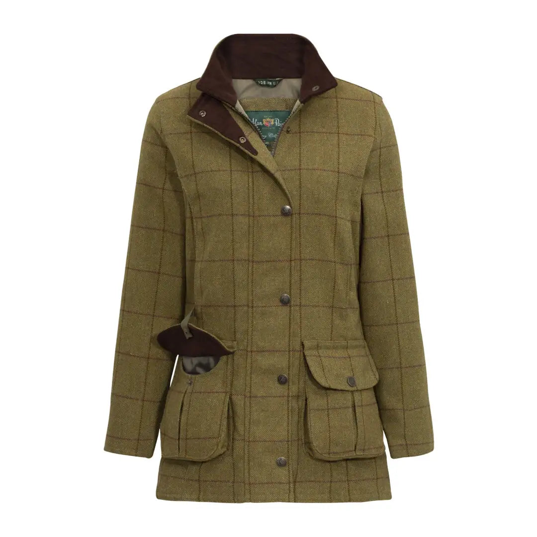 Olive green quilted jacket with brown collar, perfect for the Alan Paine Rutland style