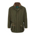 Green Alan Paine Stancombe Waterproof Coat with brown collar and pockets