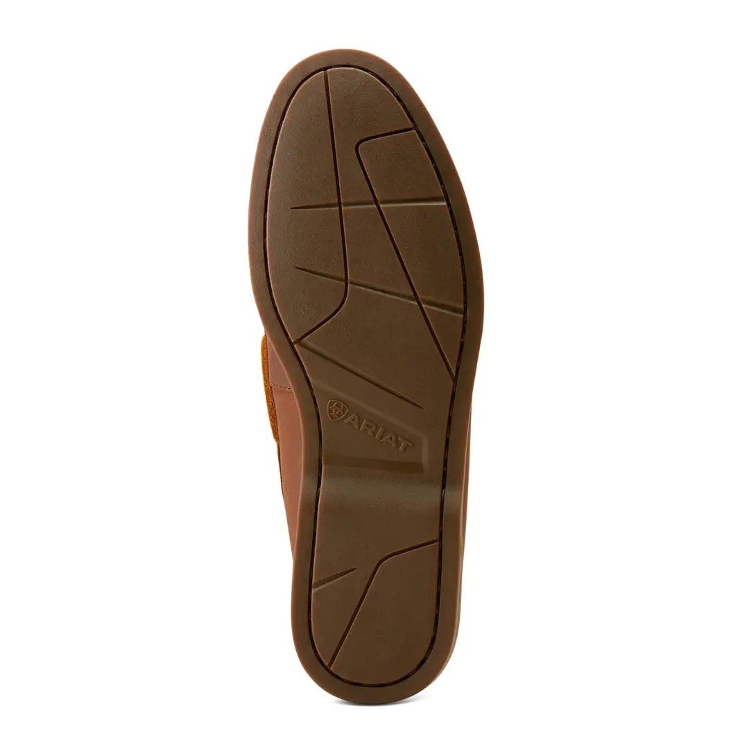 Sole of Ariat Antigua Boat Shoes featuring a geometric tread for outdoor adventures