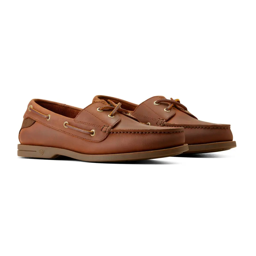 Brown leather Ariat Antigua Boat Shoes perfect for country clothing and outdoor adventures