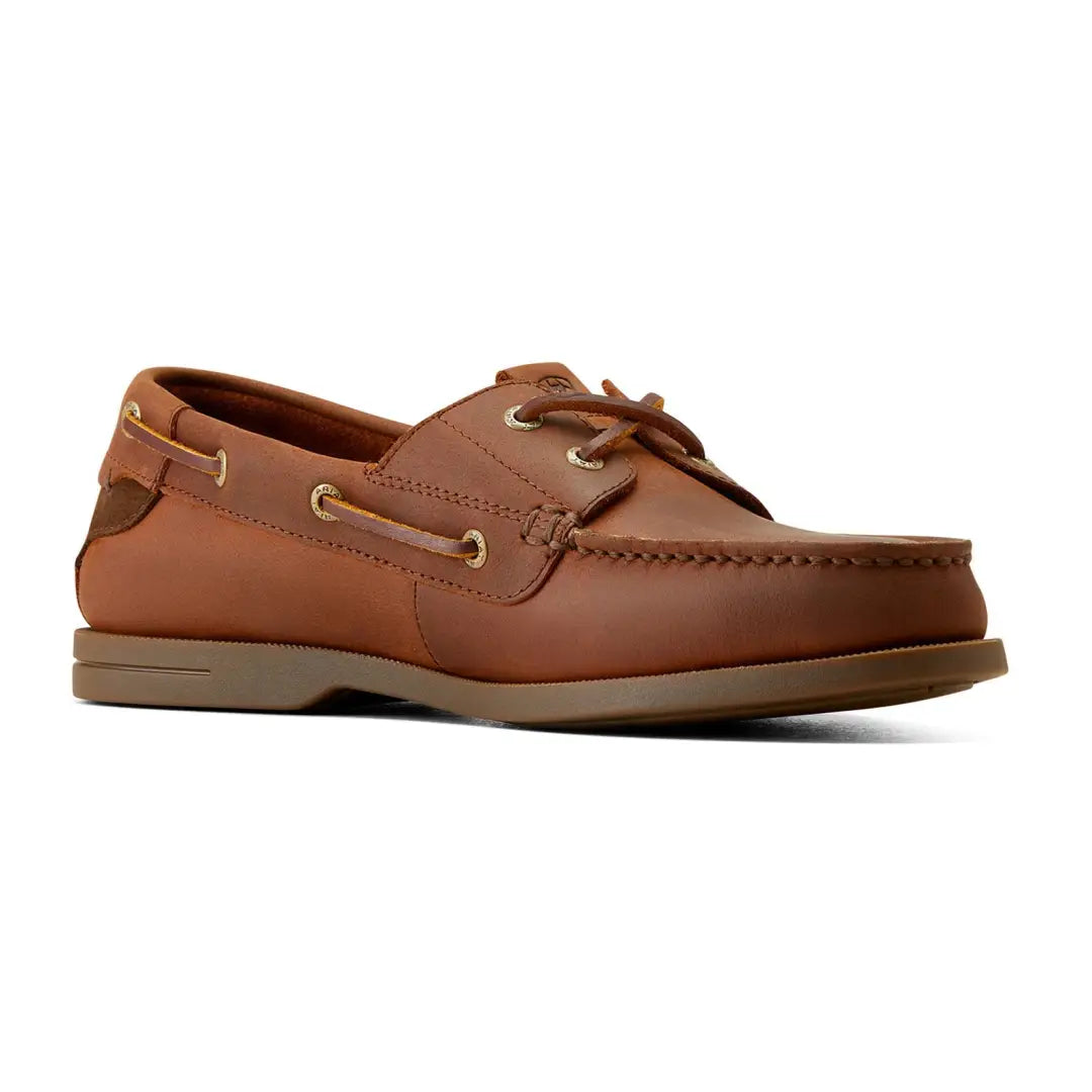 Brown leather Ariat Antigua Boat Shoes perfect for country clothing and outdoor adventures