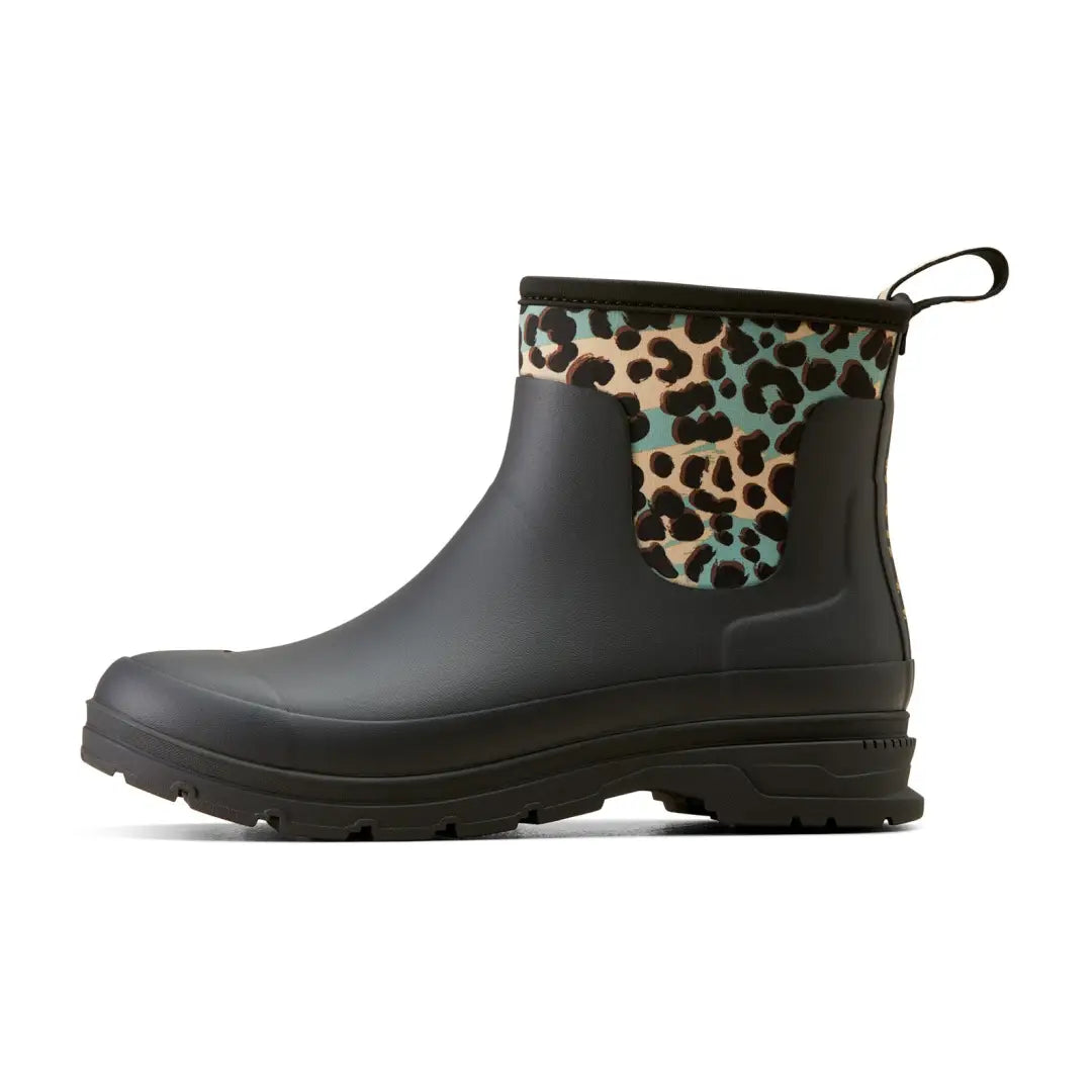 Ariat Kelmarsh Shortie rubber boots in colorful leopard print for country clothing fun