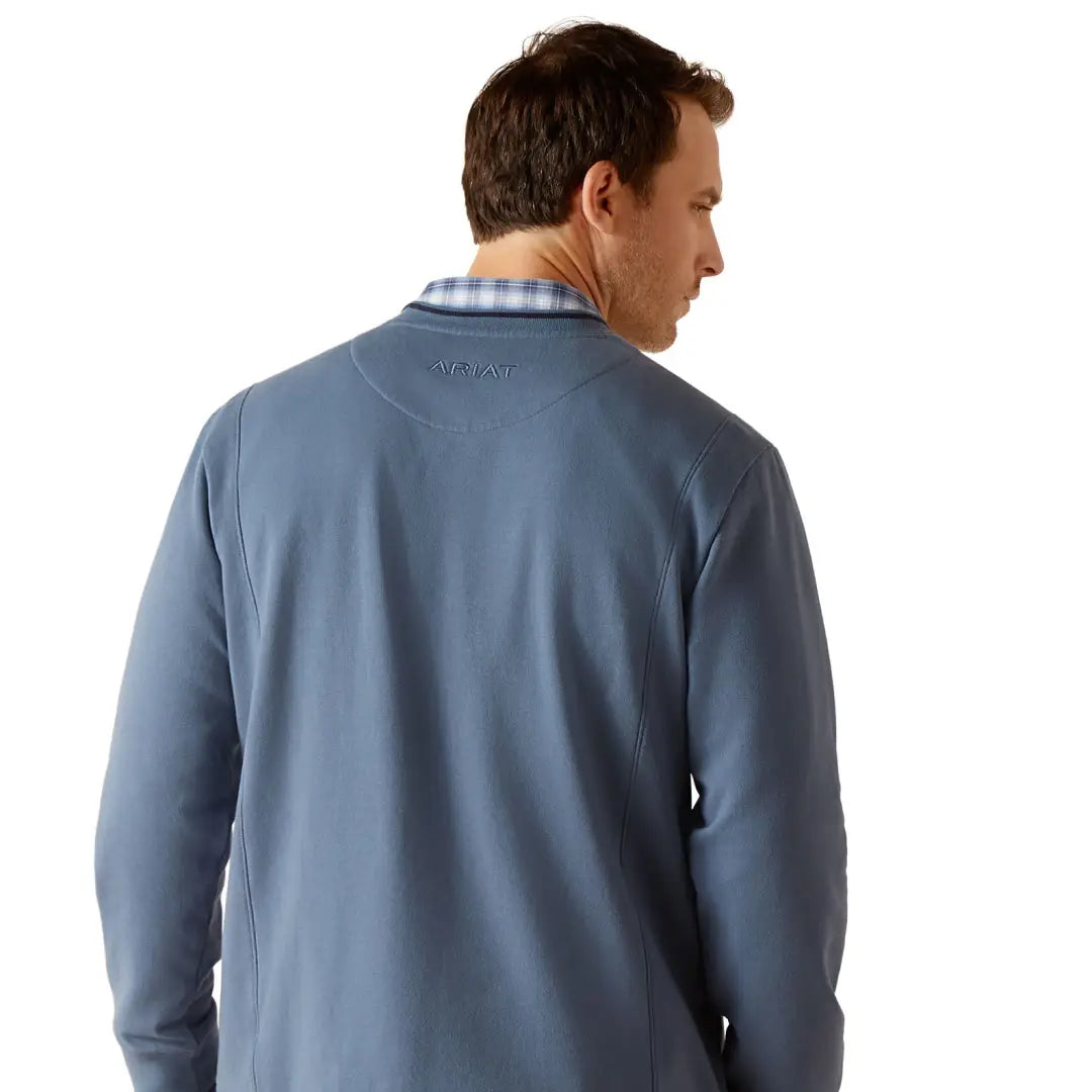 Blue-gray Ariat Tedstock Sweatshirt perfect for country clothing and outdoor adventures