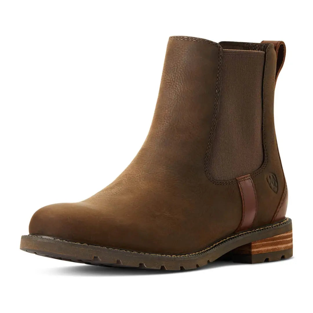 Brown leather Chelsea boot with chunky sole from Ariat Wexford waterproof boots