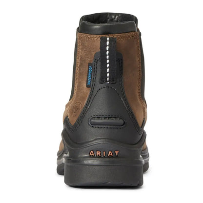 Ariat Womens Barnyard Twin Gore II Waterproof Boots with brown leather and black rubber sole