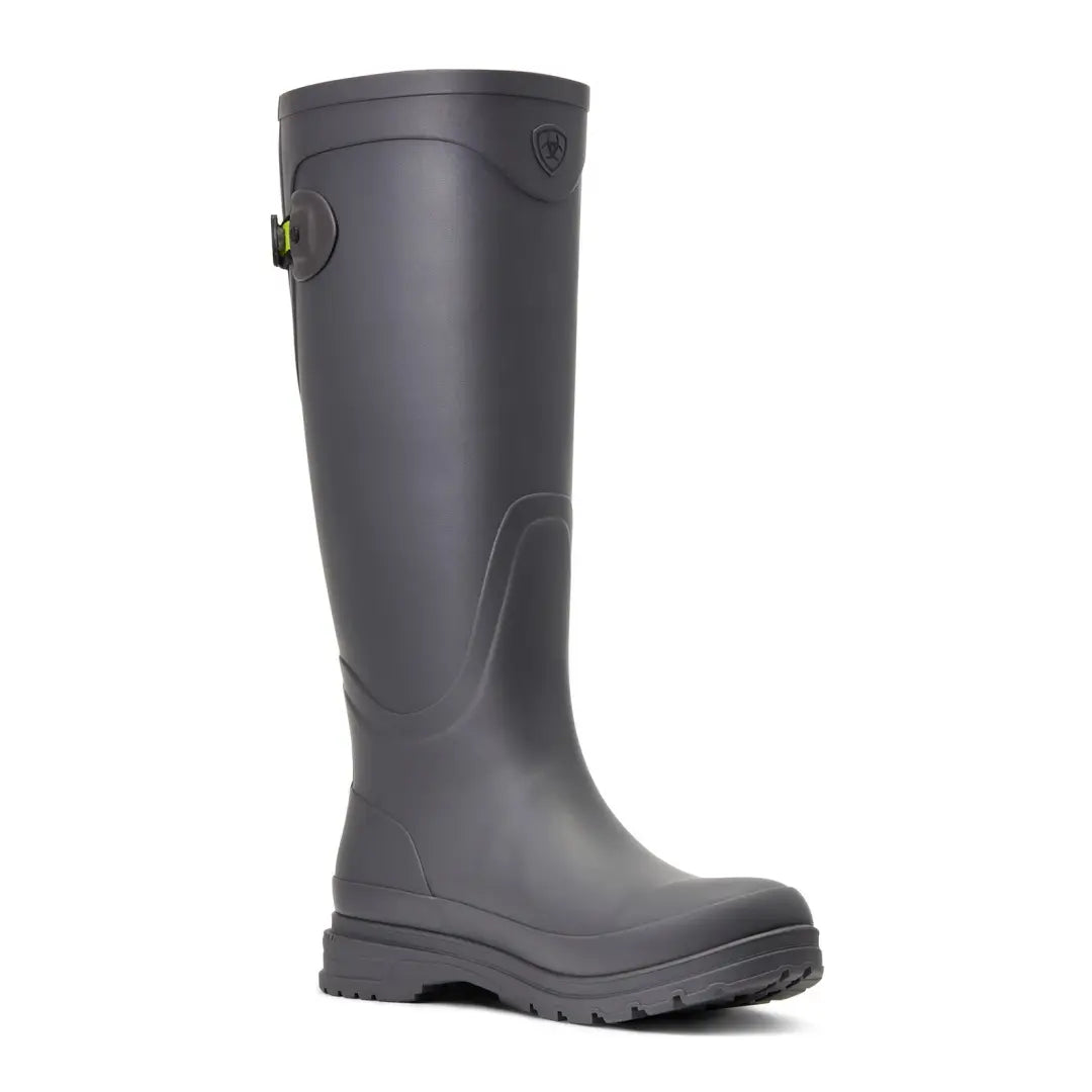 Gray Ariat Womens Kelmarsh Wellington Boots with tall shaft and adjustable buckle