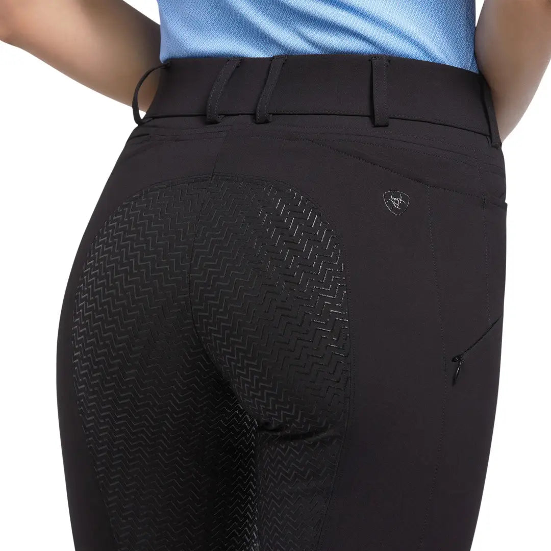 Black Ariat Women’s Prelude Full Seat Breeches with textured seat patches for comfort