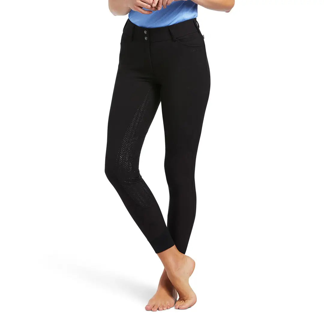 Black leggings styled as Ariat Women’s Prelude Full Seat Breeches for comfort and performance