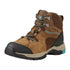 Rugged brown Ariat Womens Skyline Mid Waterproof Boots with black toe cap and teal accents