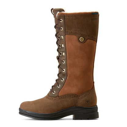 Stylish brown leather lace-up boot from Ariat perfect for country clothing and outdoor adventures