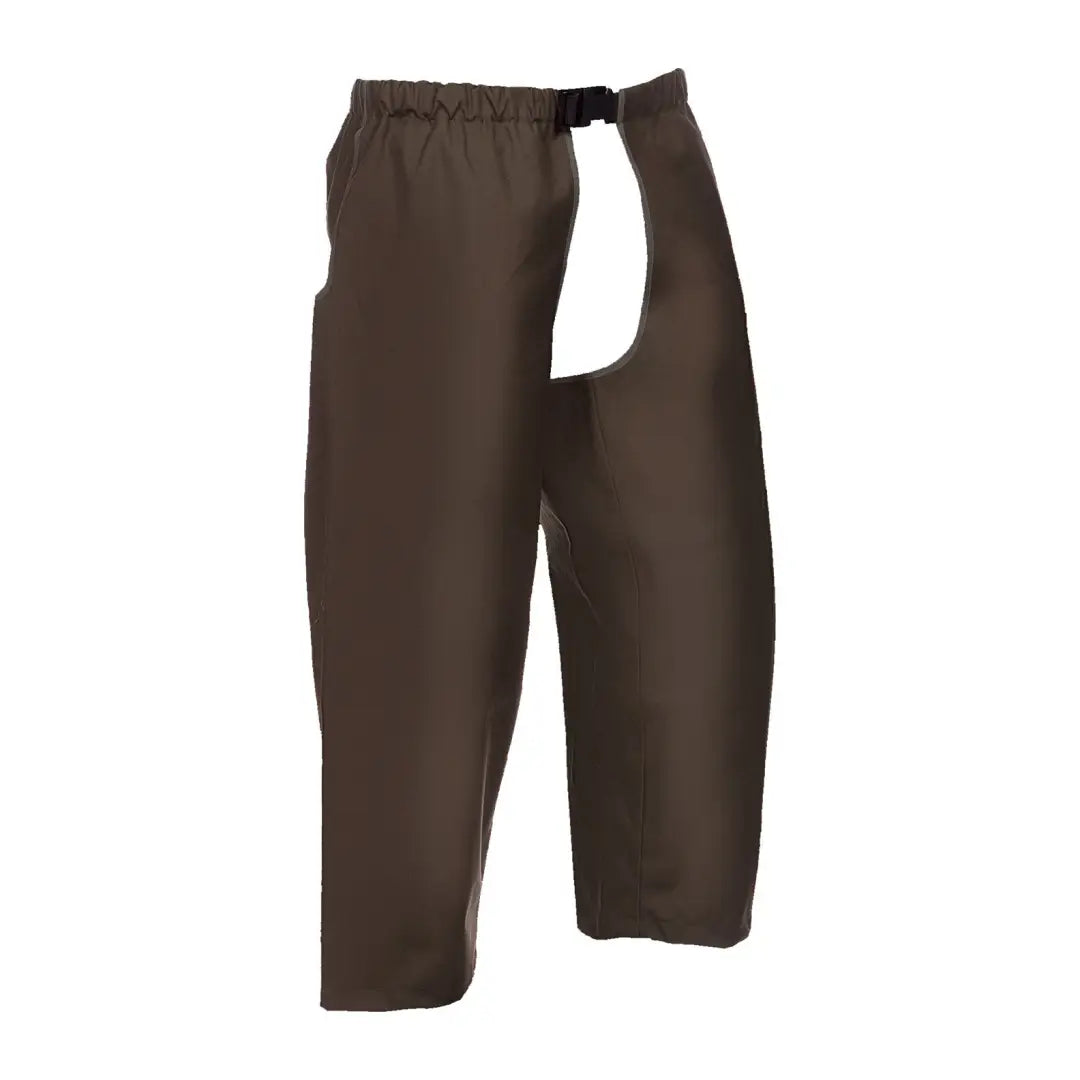 Brown chaps with buckle fastener for Baleno Buffalo Treggings, perfect country clothing for hunting