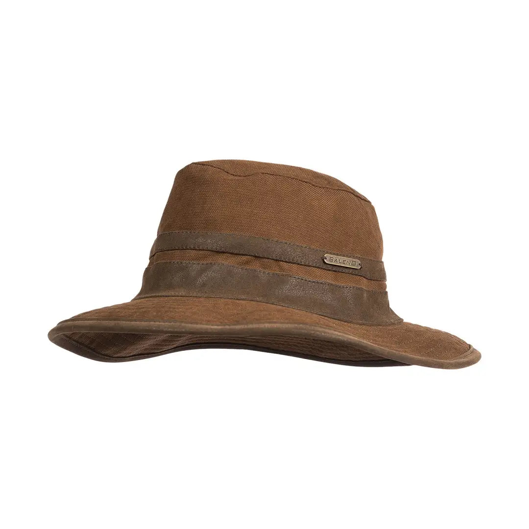 Brown wide-brimmed Baleno Edith Waterproof Hat with a dark crown band