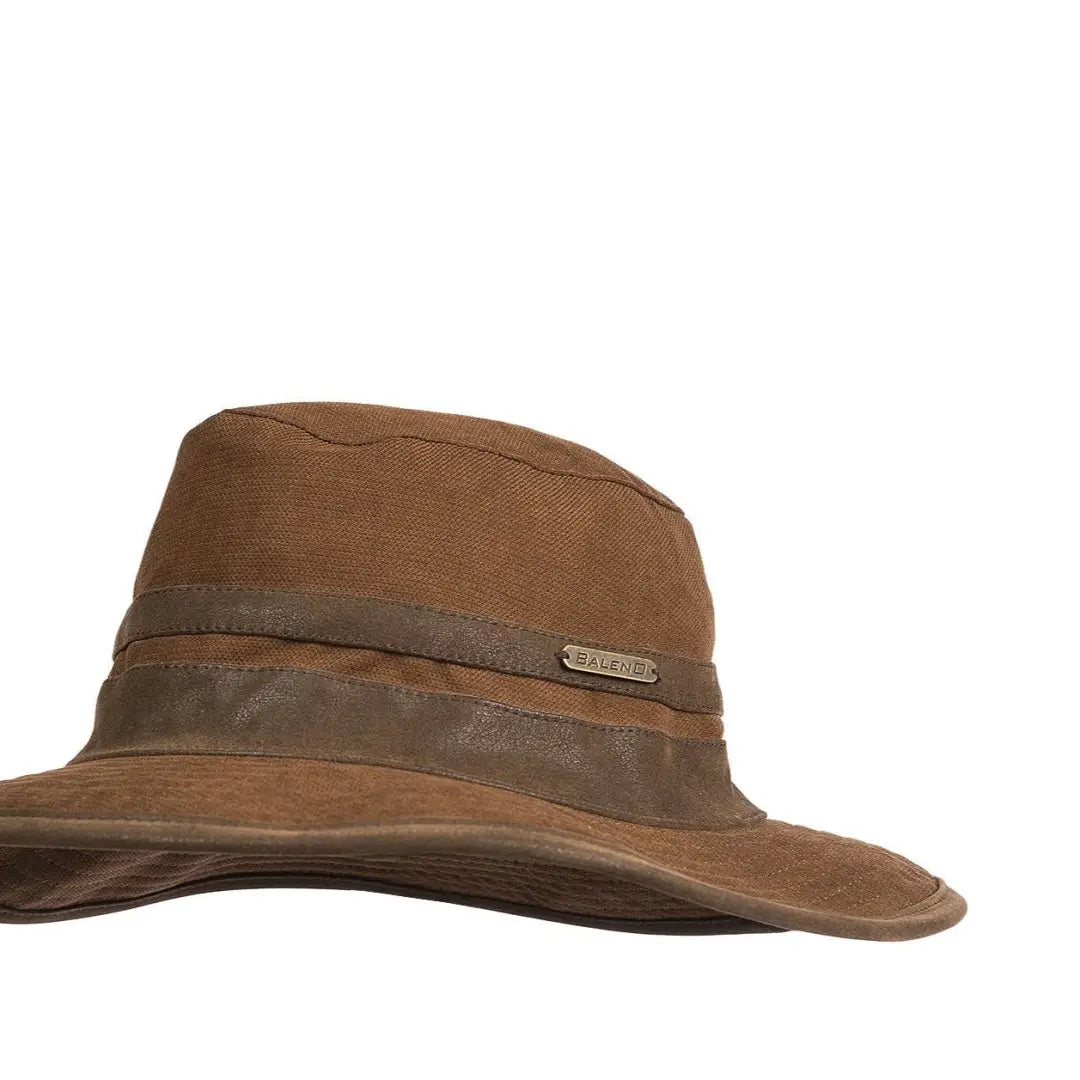 Brown leather Baleno Edith Waterproof Hat with wide brim and stylish band