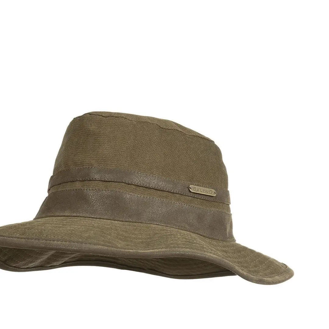 Olive-green Baleno Edith Waterproof Hat with leather band for outdoor adventures