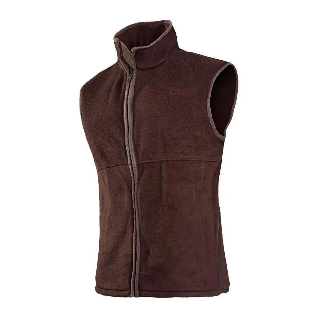 Brown Baleno Sally Ladies fleece bodywarmer with full zipper and high collar