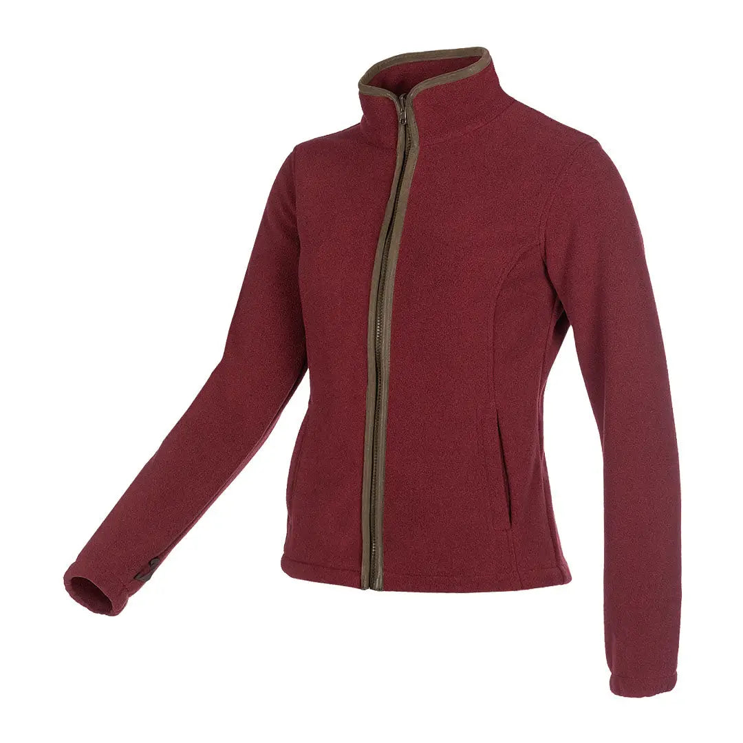 Burgundy Baleno Sarah Ladies Fleece Jacket with full zipper and stand-up collar