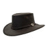 Dark brown Barmah Sundowner Roo Leather Hat made from lightweight kangaroo leather