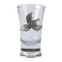 Heavy-duty shot glass with a quality English pewter pheasant motif for a unique touch