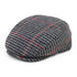 Plaid flat cap with gray and red check perfect for country clothing and hunting. 26cm x 1cm