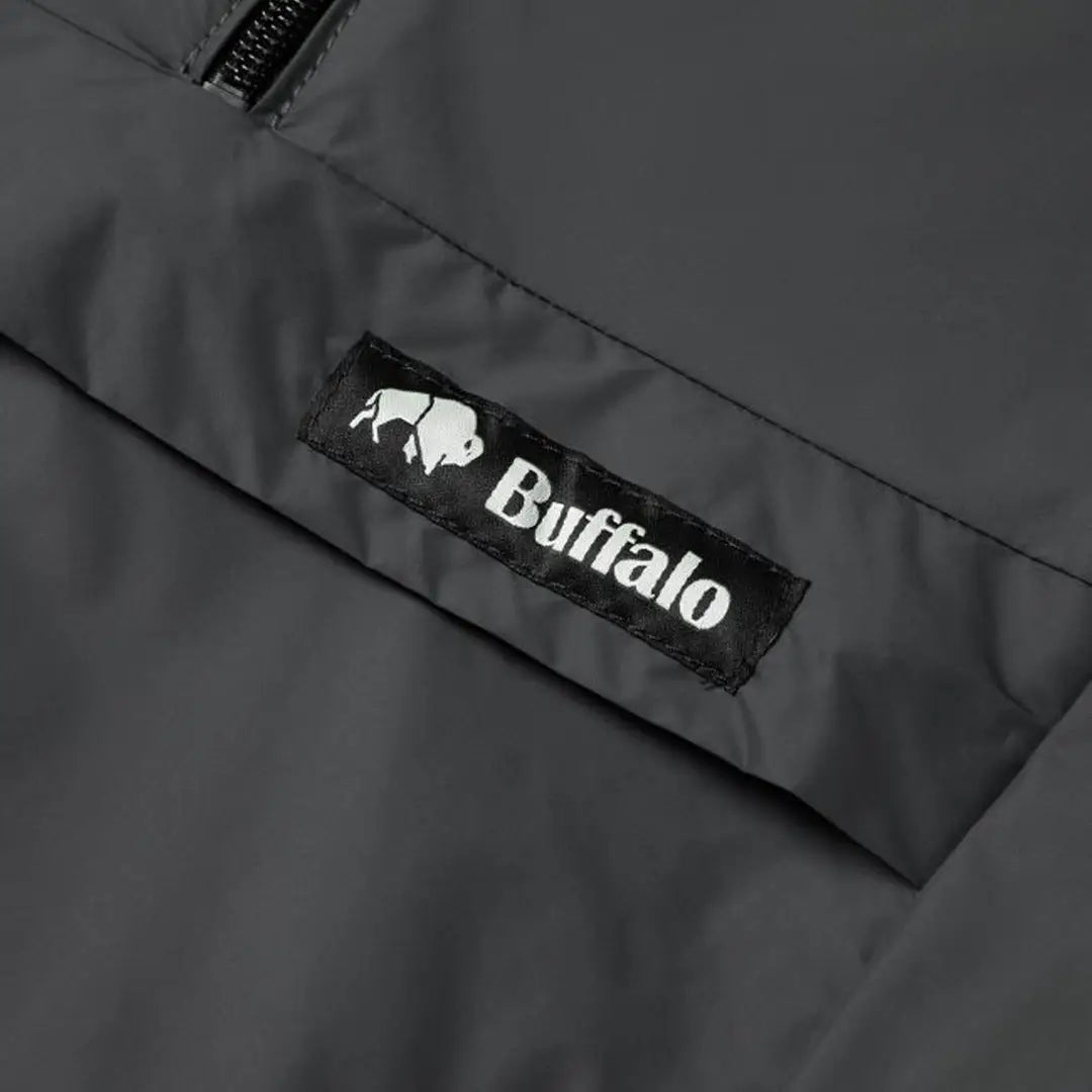 Buffalo brand logo patch on a gray Buffalo Women’s Mountain Shirt garment