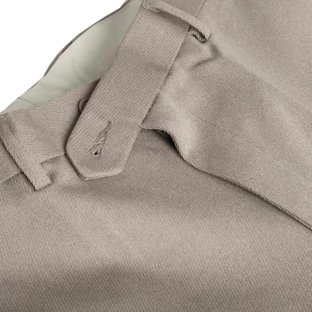 Beige Cavalry Twill Trousers featuring a belt loop for a stylish look