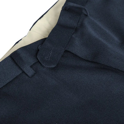 Dark blue Cavalry Twill Trousers featuring a stylish waistband and belt loops