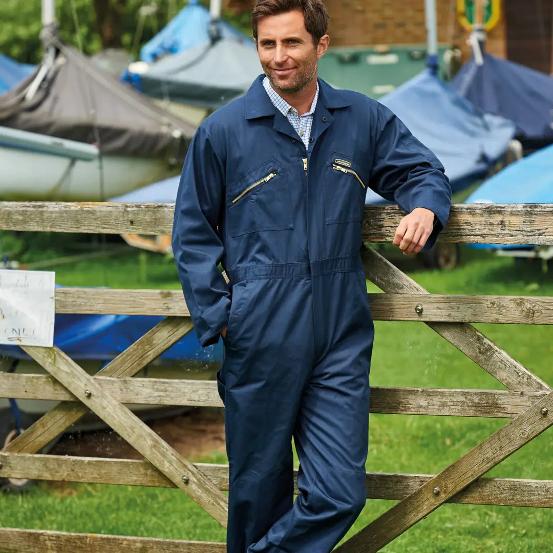 Navy blue Champion Boilersuit with zippered pockets for country clothing or hunting