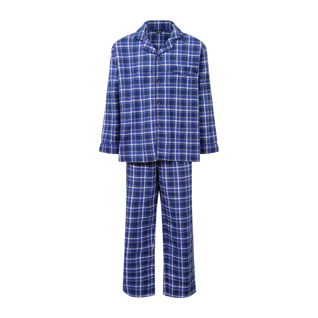 Blue and white plaid Champion Cambridge Pyjamas with button-up shirt and pants