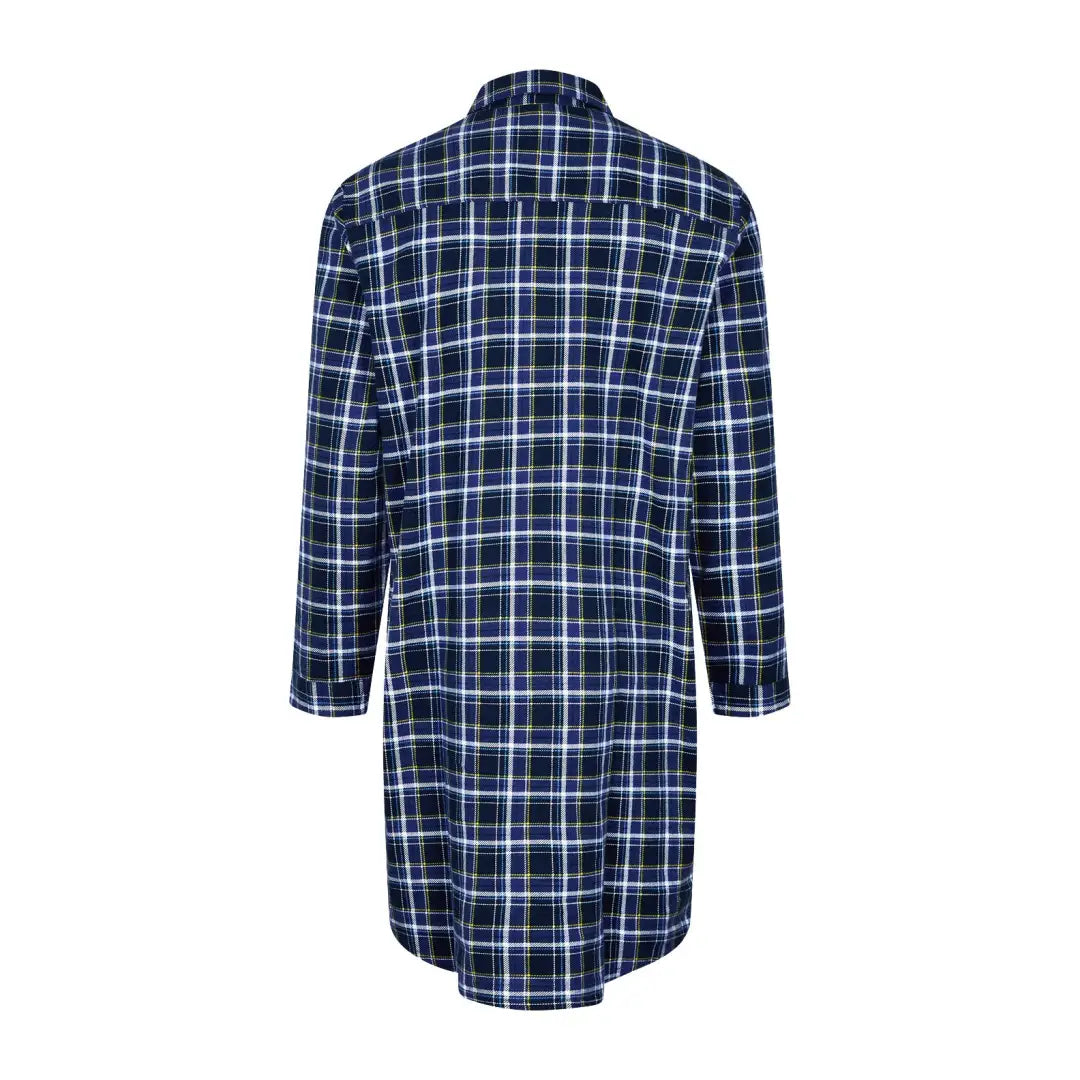 Navy blue, white, and green plaid flannel Champion Canterbury Nightshirt for cozy nights