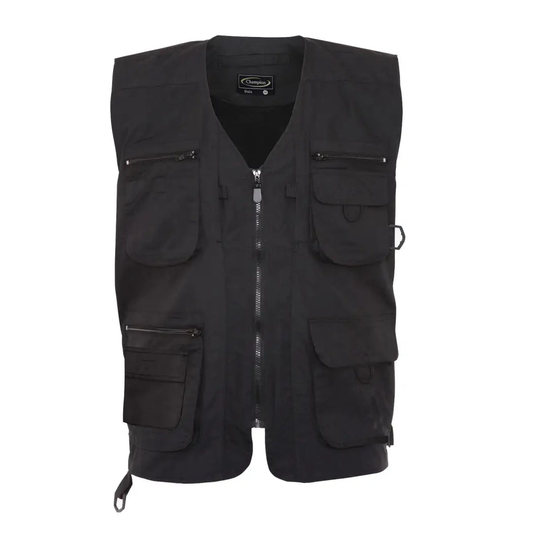 Black Champion Dale Gilet utility vest with pockets and front zipper closure