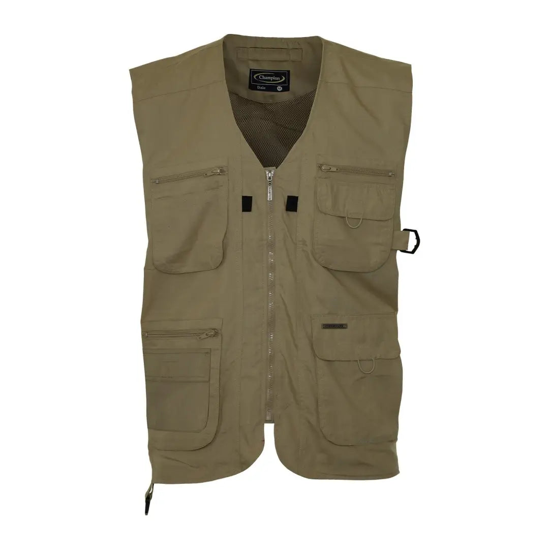 Khaki Champion Dale Gilet with pockets and zipper for stylish utility