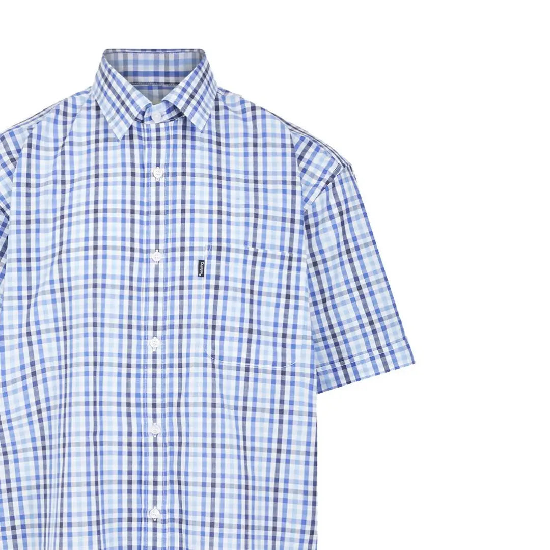 Champion Doncaster Short Sleeve Shirt in a blue and white checkered pattern