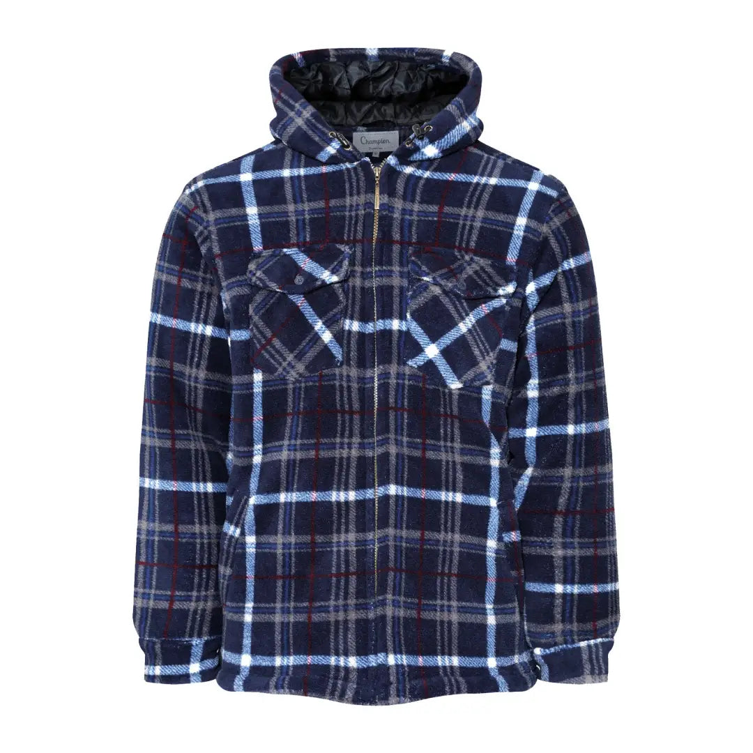 Plaid flannel Champion Dumfries fleece jacket with pockets and zipper closure