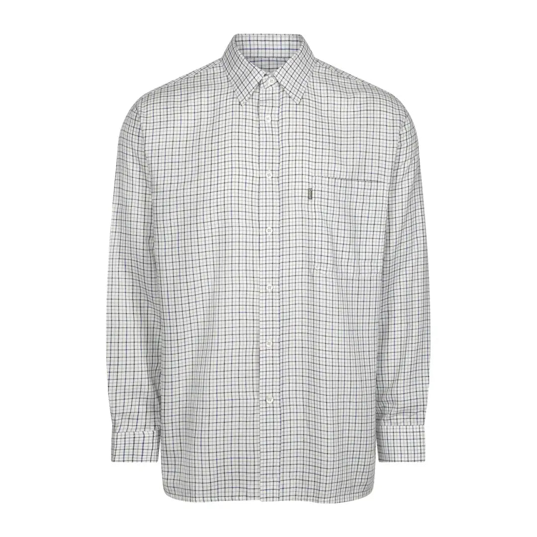 White button-down shirt with black grid pattern from Champion Epsom Long Sleeve collection