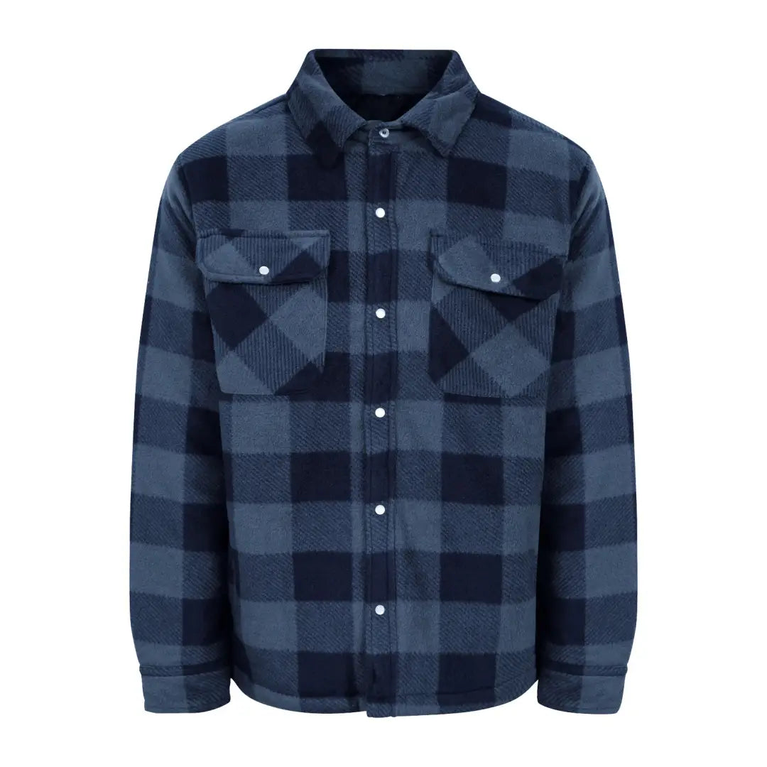 Blue and navy plaid Champion Kinross Padded Shirt with button-up front and chest pockets