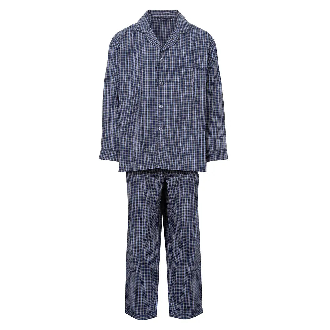 Men’s Champion Marlow Pyjamas in a stylish blue and white checkered pattern