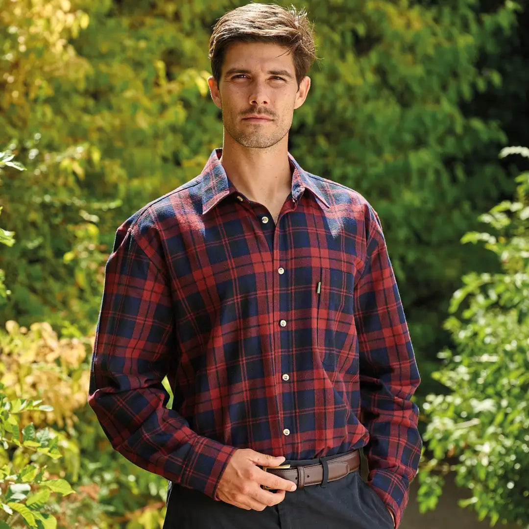 Plaid flannel Champion Matlock Super Cotton Shirt in red and blue pattern