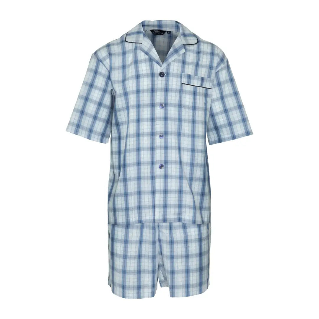 Short-sleeved plaid Champion Richmond Short Pyjamas with matching button-up shirt and shorts