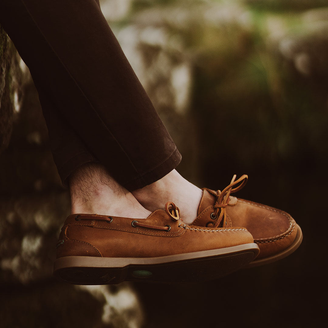 Brown leather boat shoes from the bestselling G2 collection with unrivalled British-designed lace