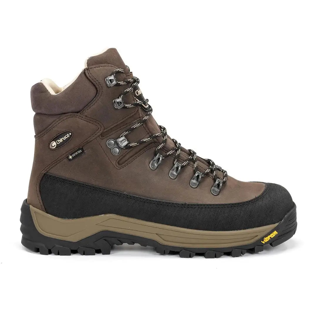 Rugged brown Chiruca Calibre Bandeleta Gore-Tex Boot with a black rubber sole and laces